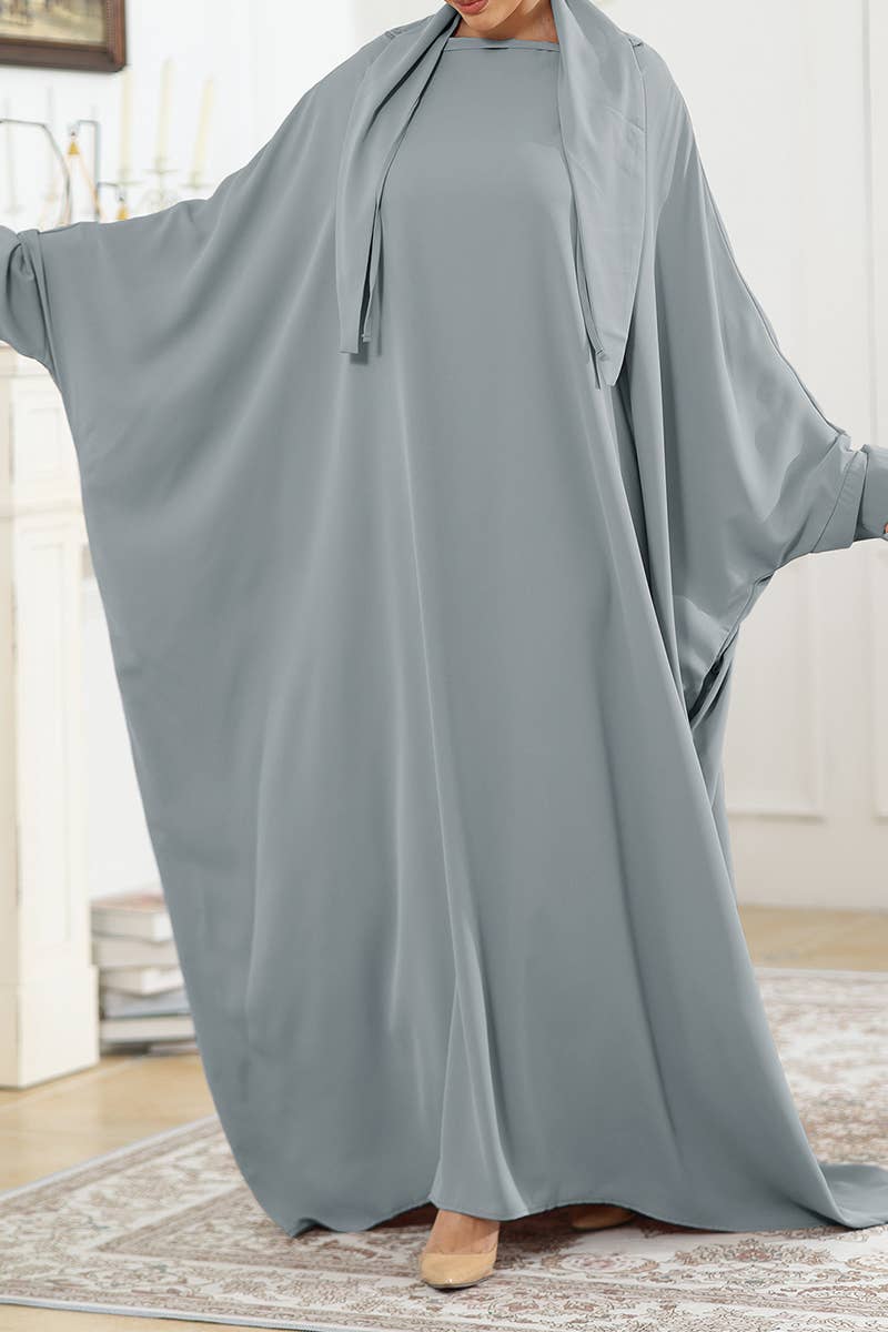 CWDMD5314_SOLID COLOR ROBE WITH STRAPS LOOSE DRESS