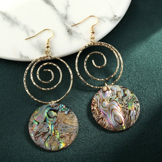 FASHIONABLE NICHE TEMPERAMENT ABALONE EARRINGS