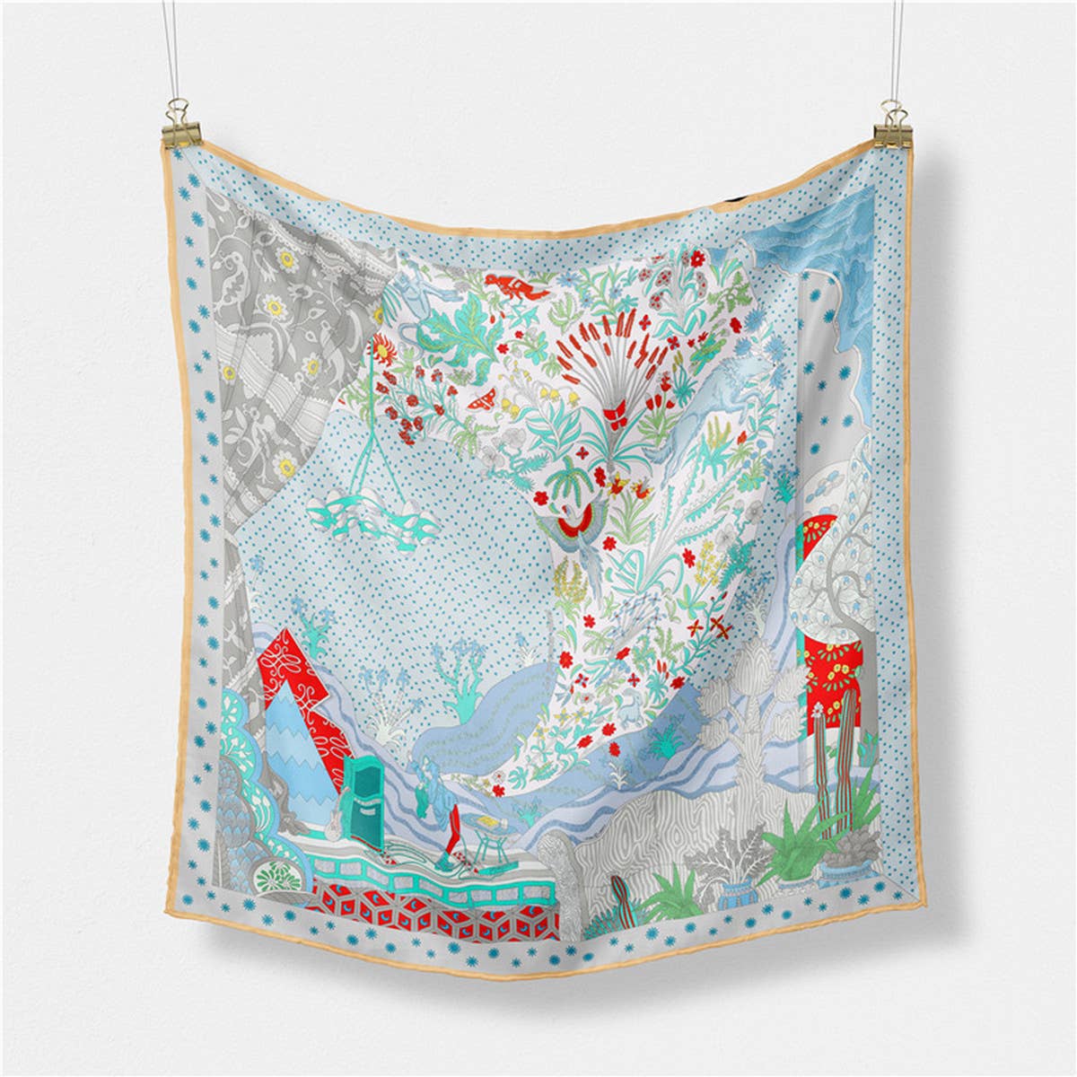 Silk Feel Square Scarf for Travel & Styling