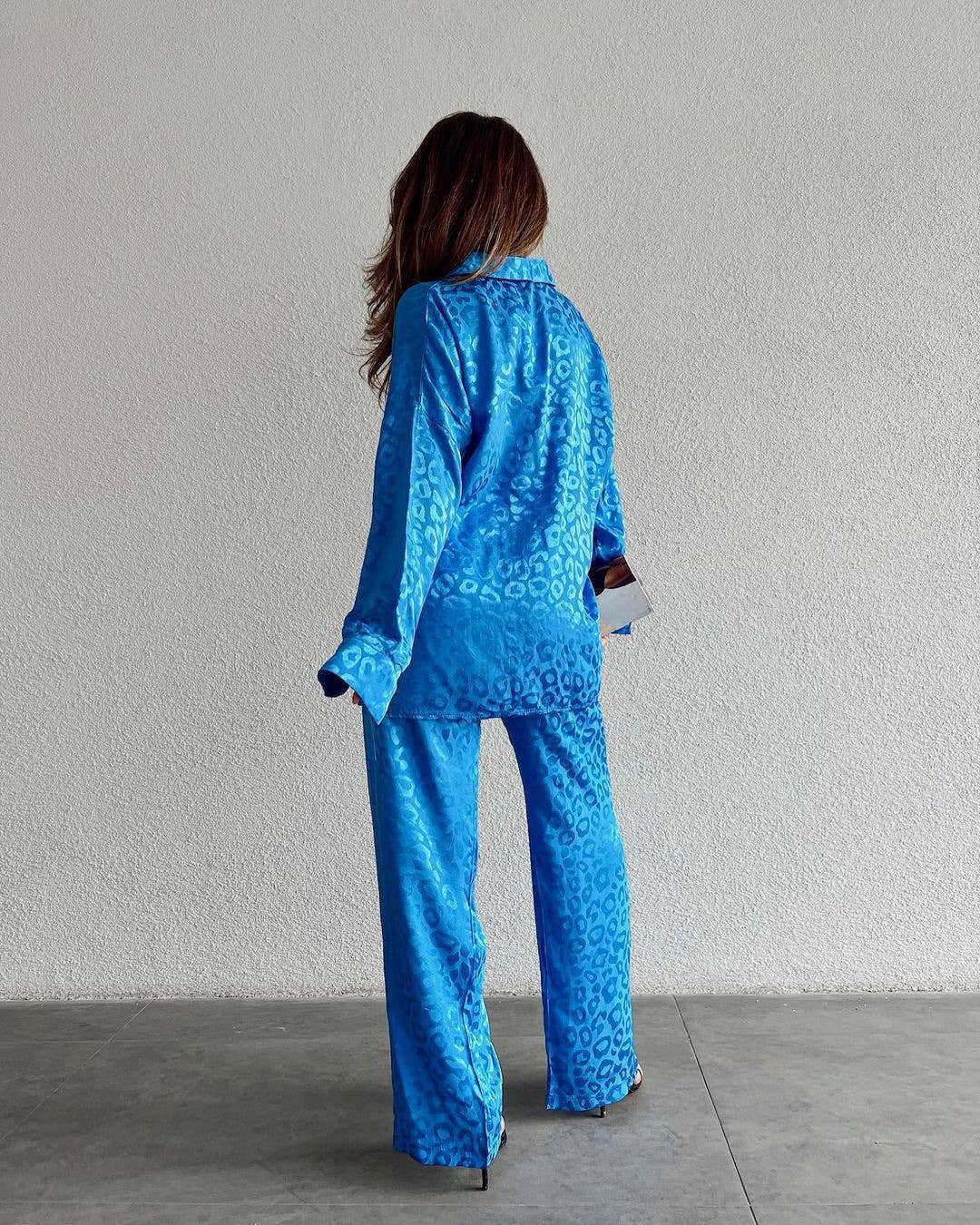 LONG SLEEVE LEOPARD PRINT FASHION WOMEN'S SUIT