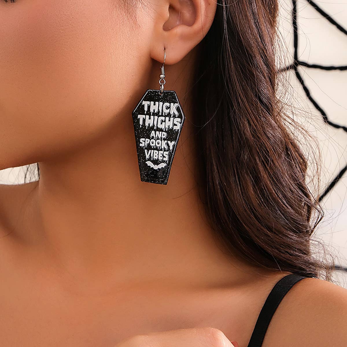 NEW DARK SWEET COOL WITCH GHOST EARRINGS