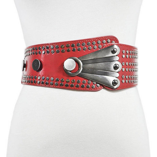 WOMEN'S RIVET RETRO DIAGONAL GIRDLE_CWABE0485