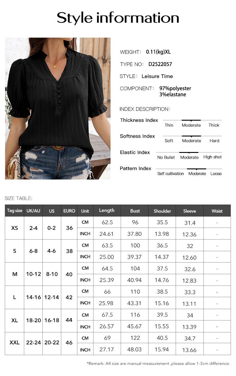 Temperament casual commuter flared sleeve top