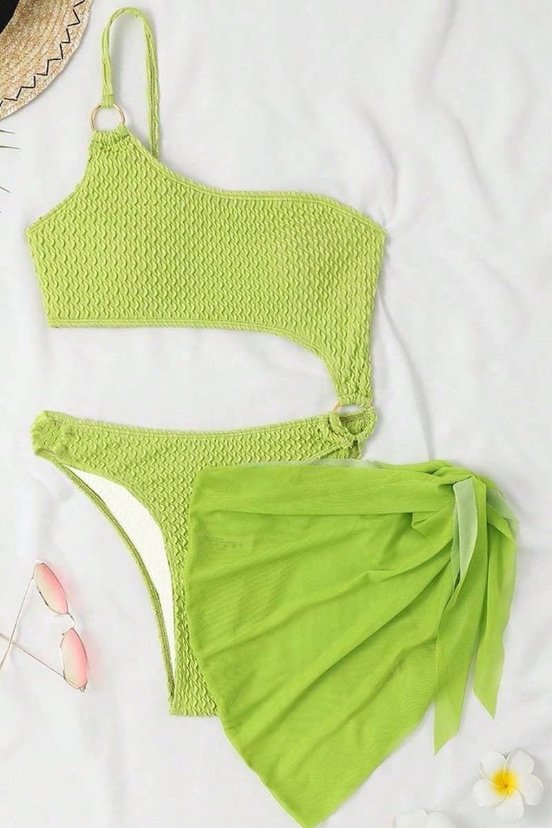 CWMW0818_SEXY ONE-PIECE SWIMSUIT BEACH TWO-PIECE SET