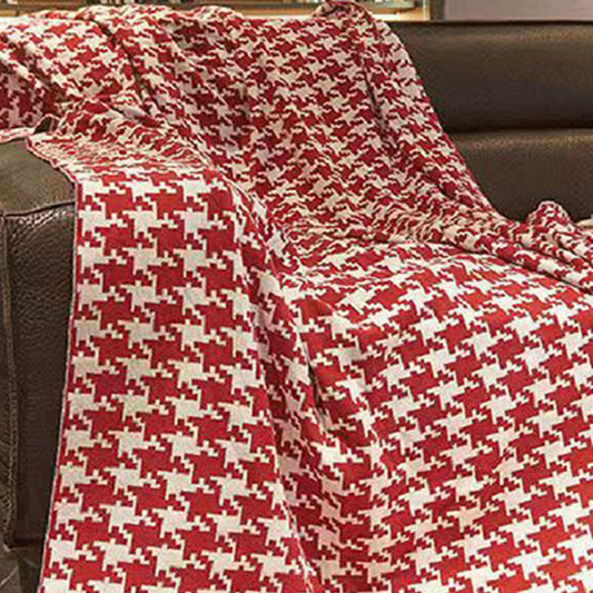 LEISURE PLAID SOFA COVER BLANKET