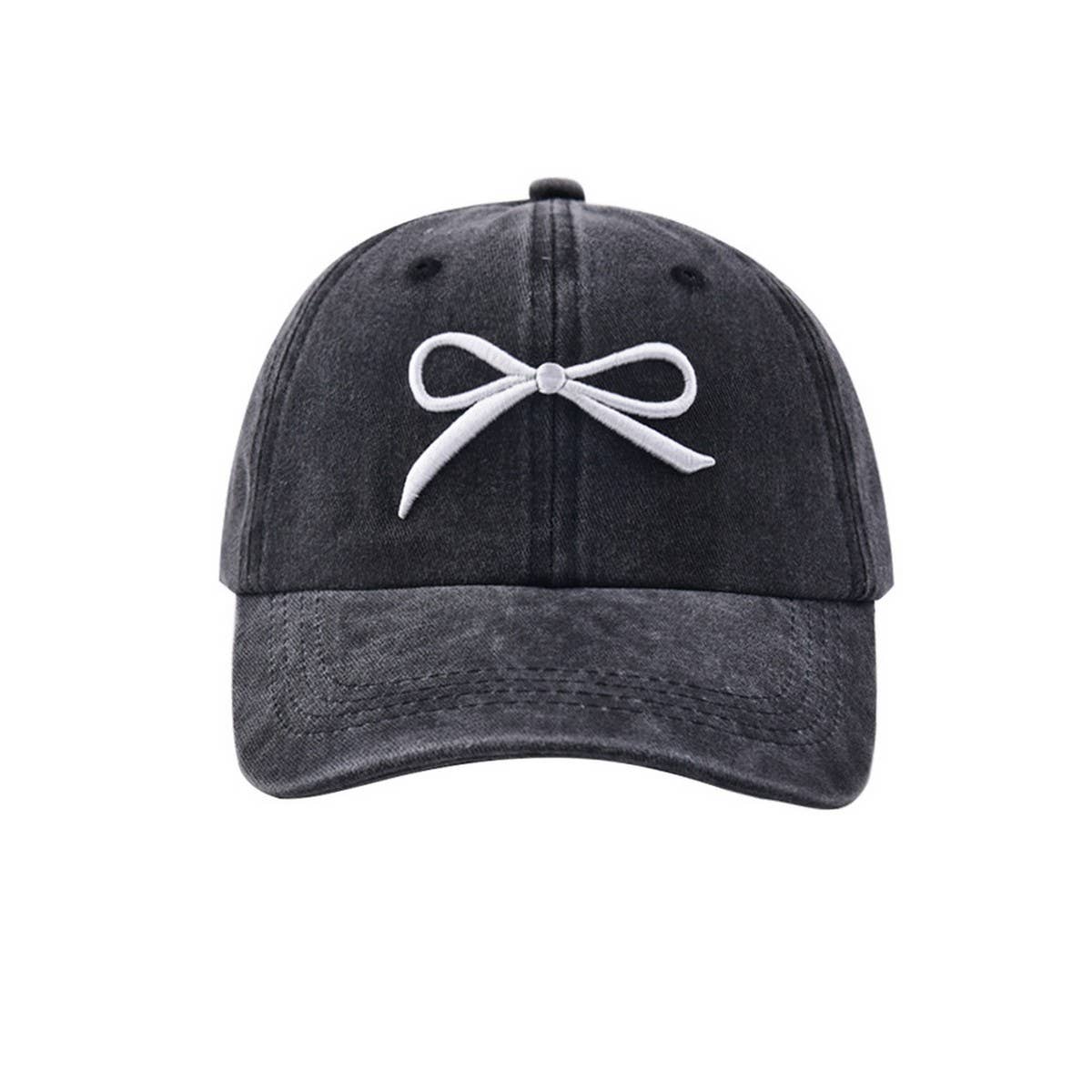 New Women's Bow Embroidered Baseball Cap CWAH1239