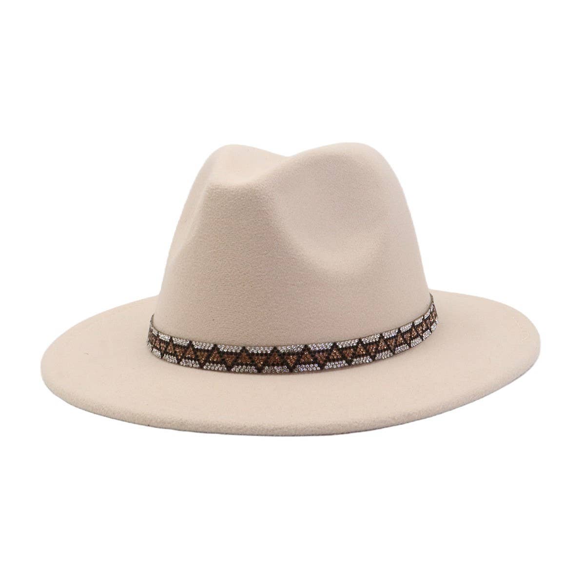 Men & Women Retro Wool Blend Fedora Hat _CWAH04393