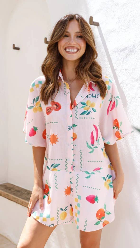 Simple wide-leg casual short jumpsuit