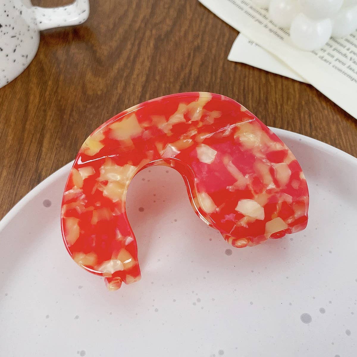 Elegant Acetate Hair Claw, Back Bun Shark Clip_CWAHA1594