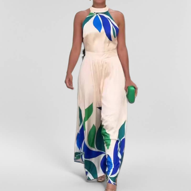 SLEEVELESS BELL BOTTOMS FASHION CASUAL ROMPER