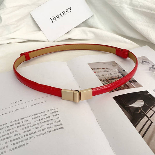 SIMPLE AND VERSATILE GOLD BUCKLE SWEATER BELT_CWABE0669