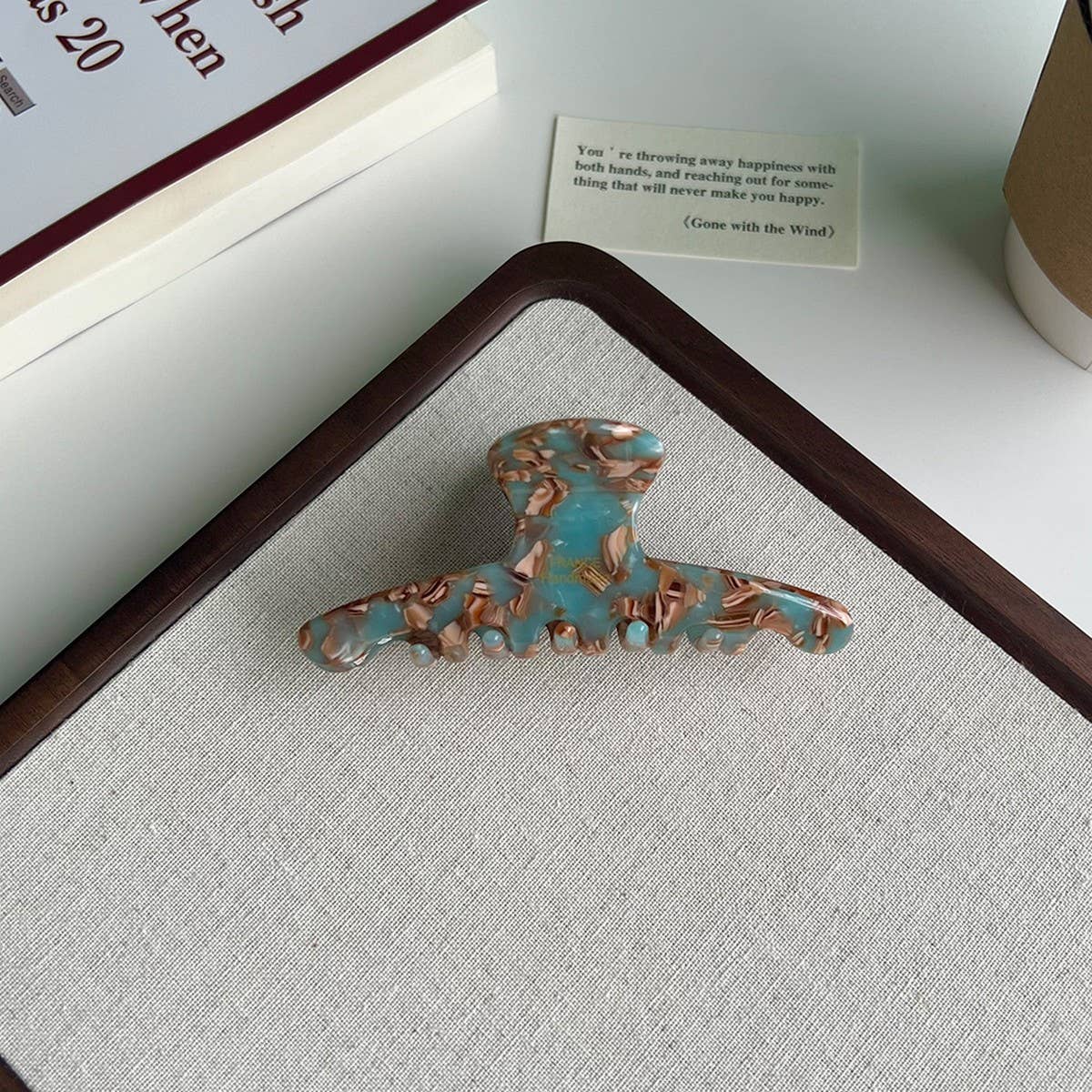 Coffee Brown Acetate Large Painter Style Hair Claw