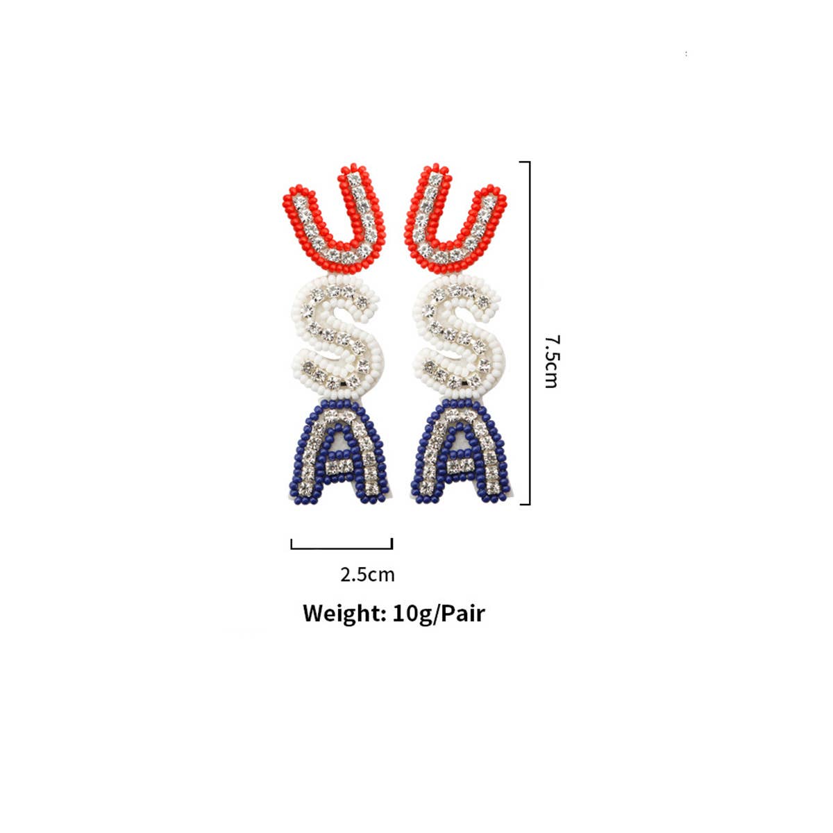 VINTAGE AMERICAN FLAG HANDWOVEN EARRINGS