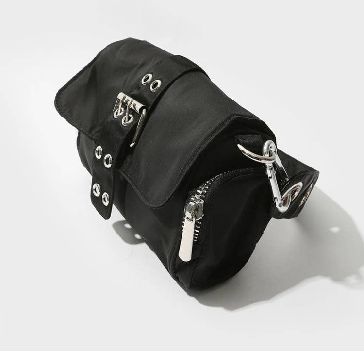 Retro double-button Oxford fabric square bag