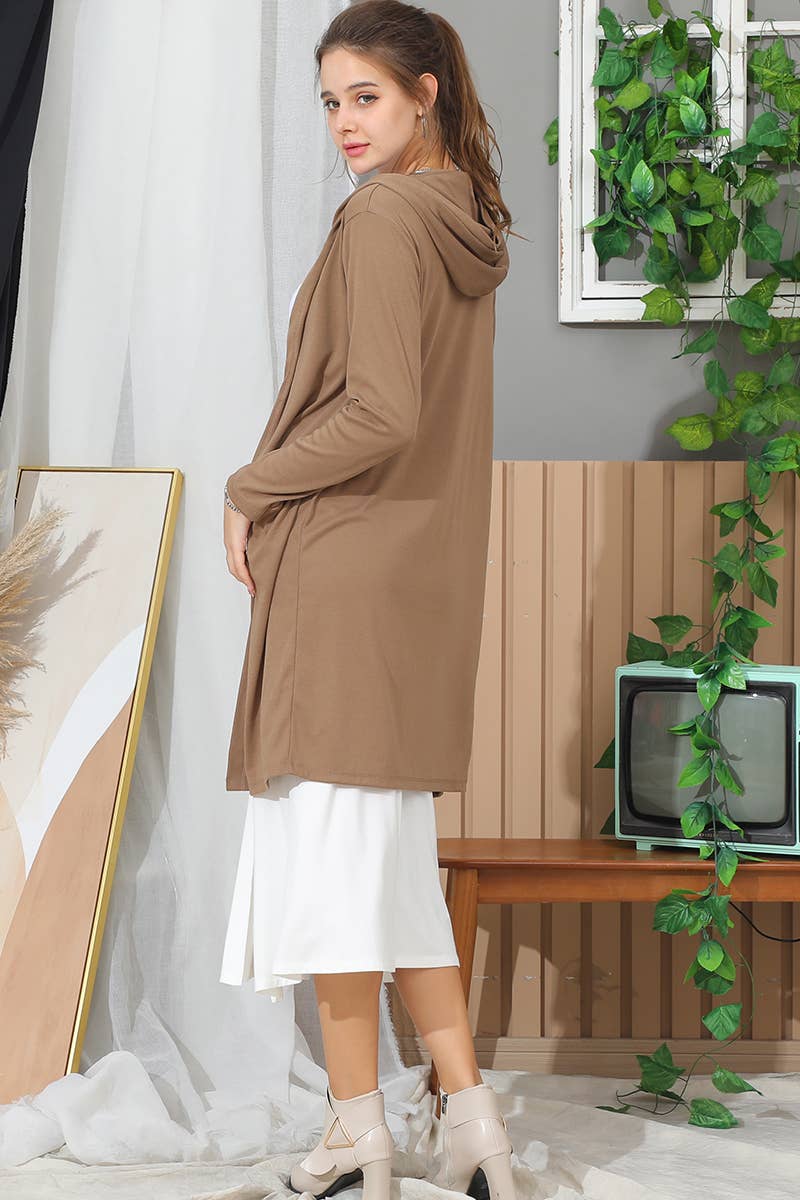 CWOCAL541_OPEN FRONT CASUAL LONG CARDIGAN WITH SIDE POCKETS