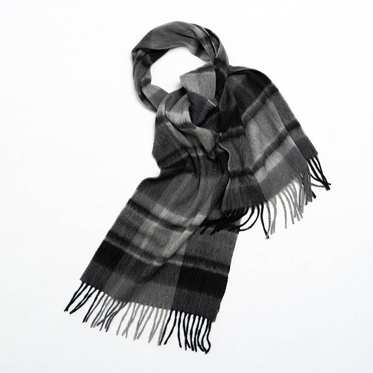 Nordic Plaid Wool Scarf ??Warm Winter Couple Wrap_CWASC2357