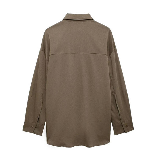 SINGLE-BREASTED ADJUSTABLE LONG-SLEEVED SHIRT