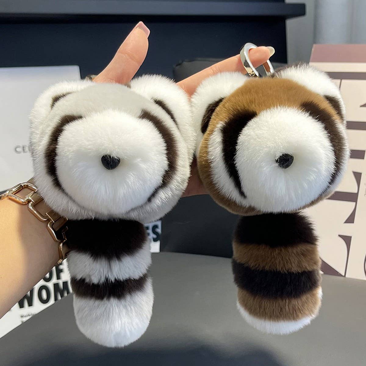 CUTE RACCOON CAR KEYCHAIN BAG PENDANT DOLL