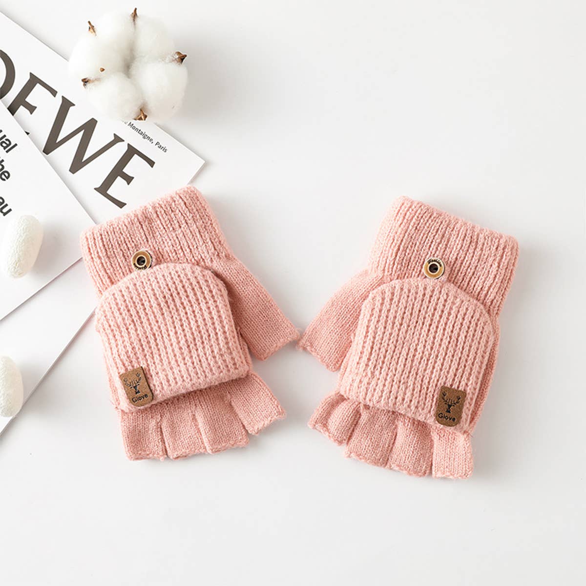 WINTER WARM HALF FINGER FLIP TOUCH SCREEN GLOVES