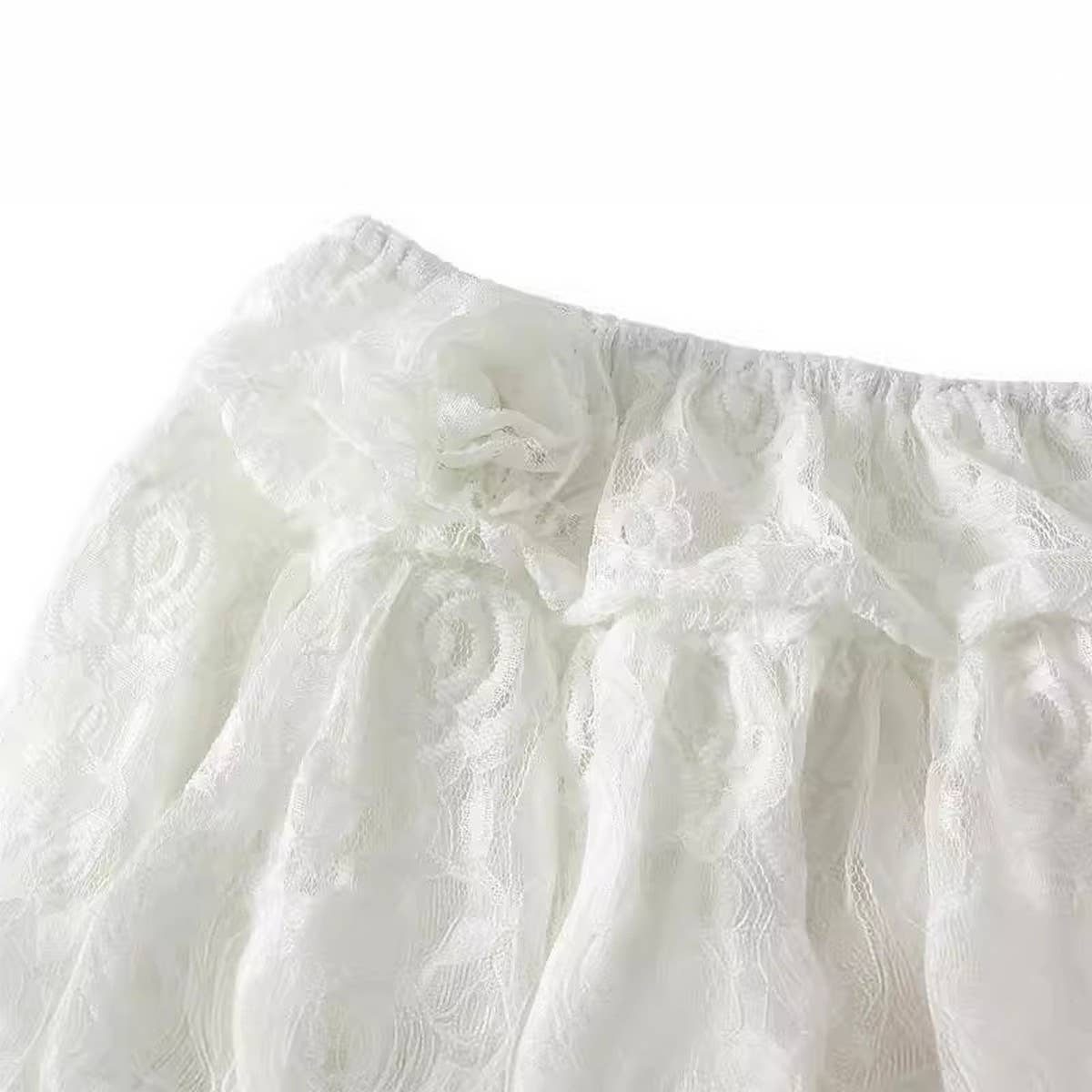 IRREGULAR LACE SKIRT CAKESKIRT HIGHWAIST MIDISKIRT