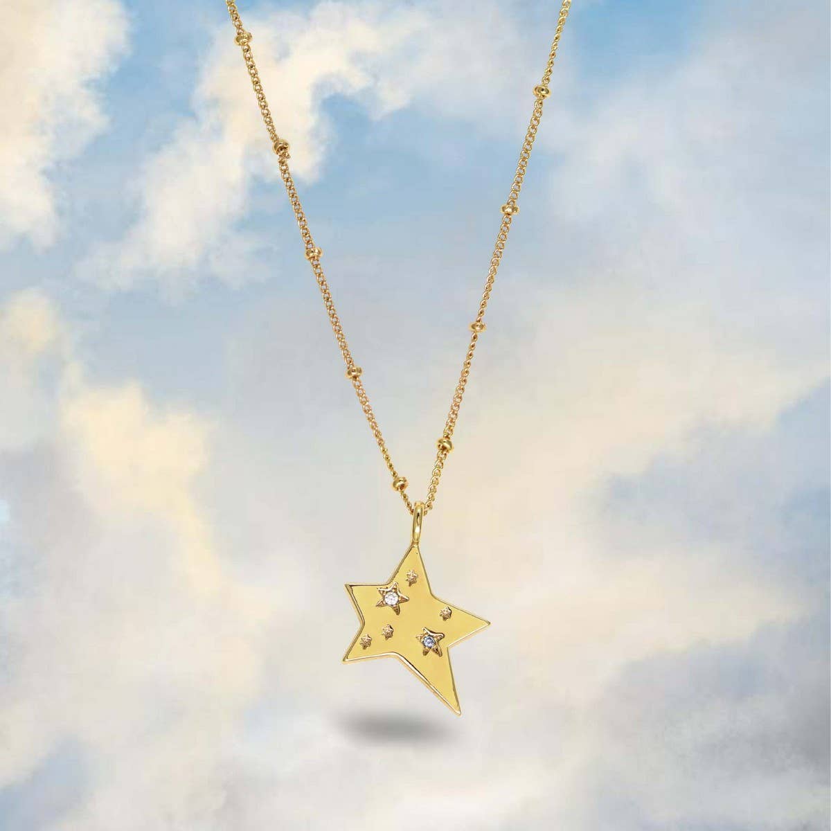 High-end design five-pointed star necklace