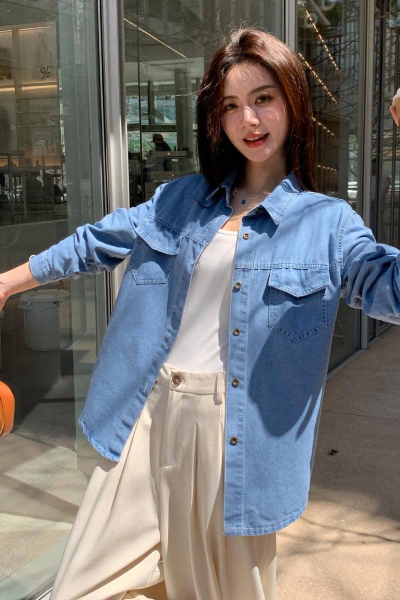 CWOBL00211_RETRO LONG-SLEEVED LAYERED LOOSE SHIRT