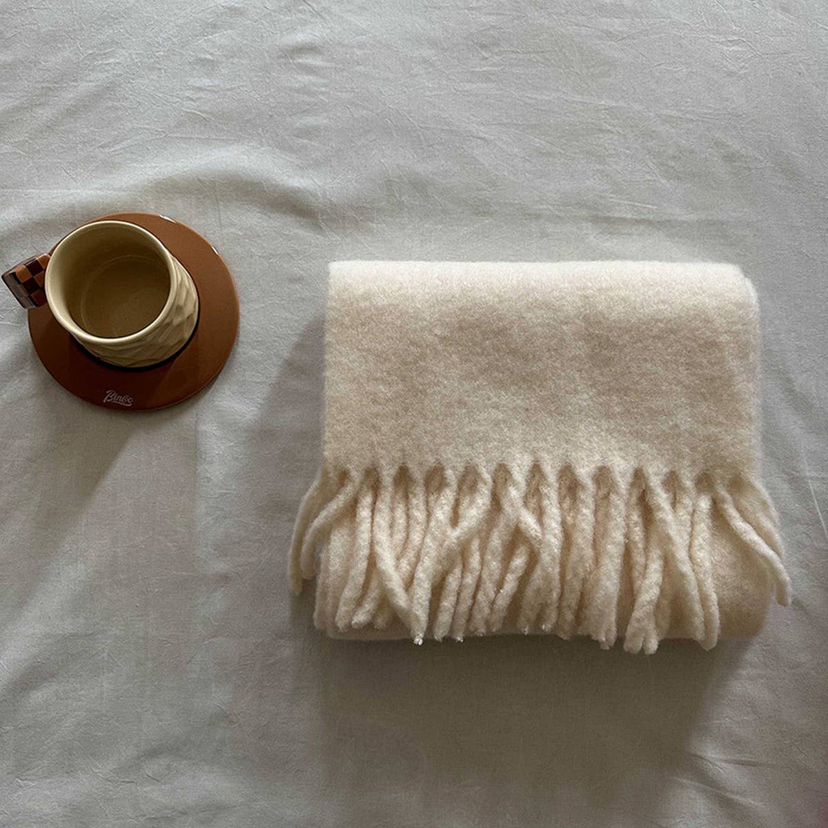 Soft Wool Spun Scarf ??Cozy Winter Neck Warmer_CWASC2317