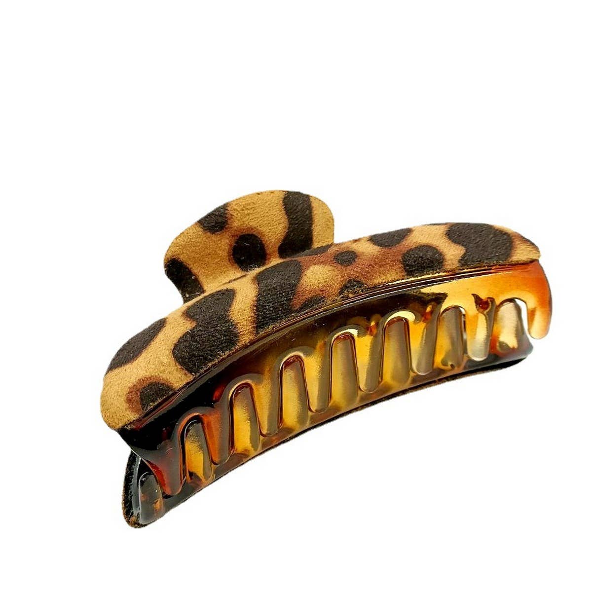Elegant Leopard PU Leather Hair Claw Clip