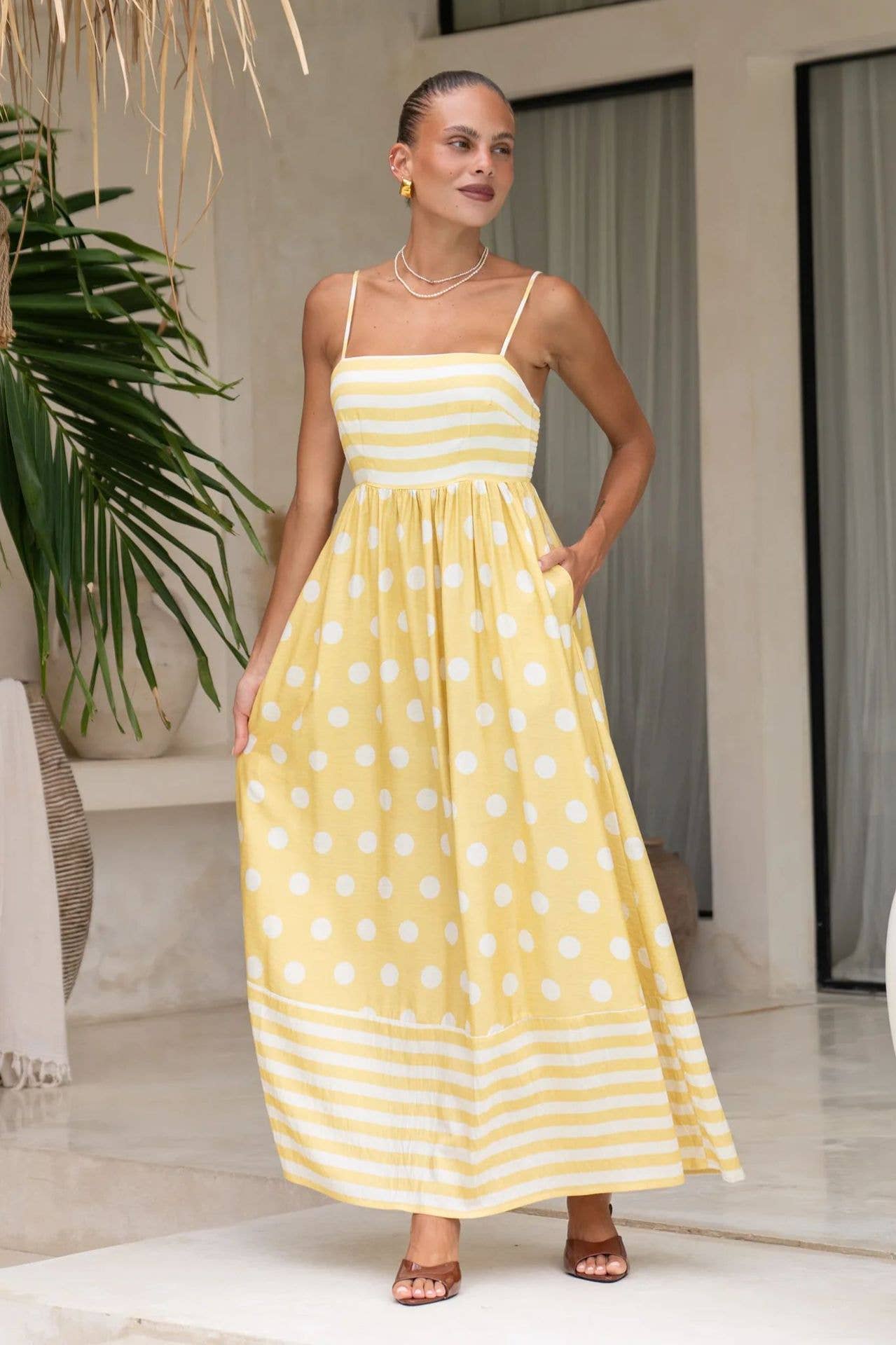 Stylish print halter sexy high-waisted dress