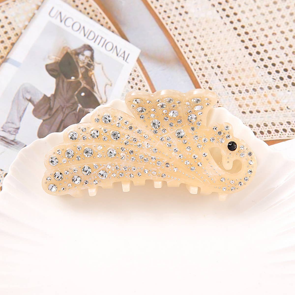 Phoenix Acrylic Hair Claw Rhinestone Cartoon Clip_CWAHA1004