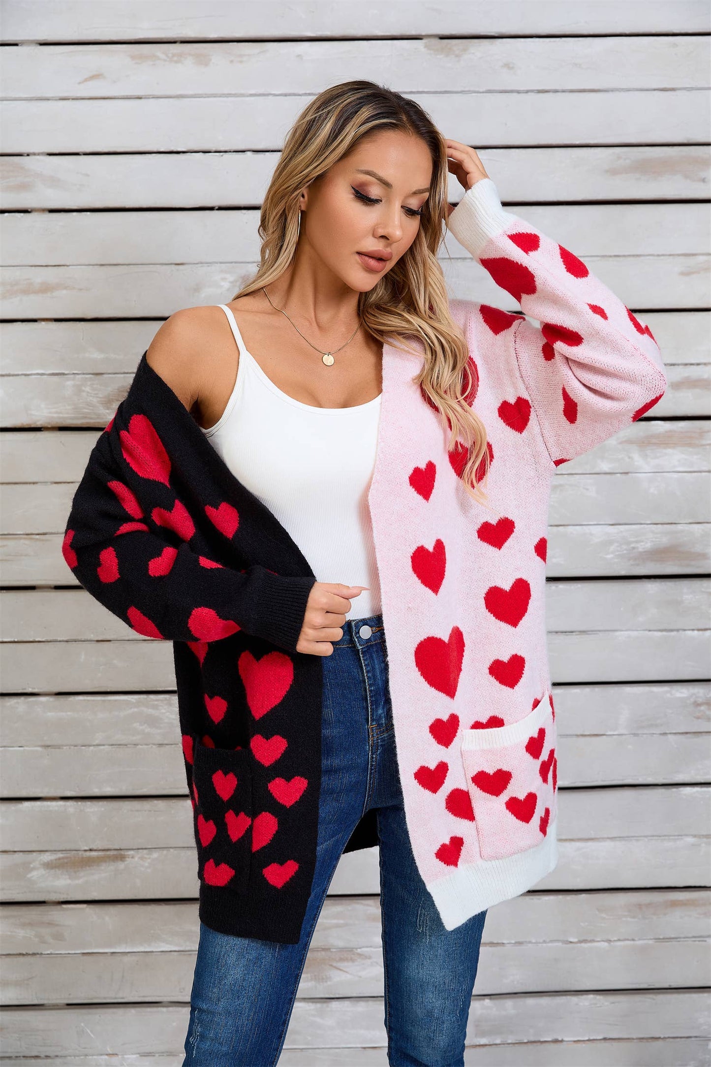 VALENTINE'S DAY LONG CARDIGAN LOVE SWEATER