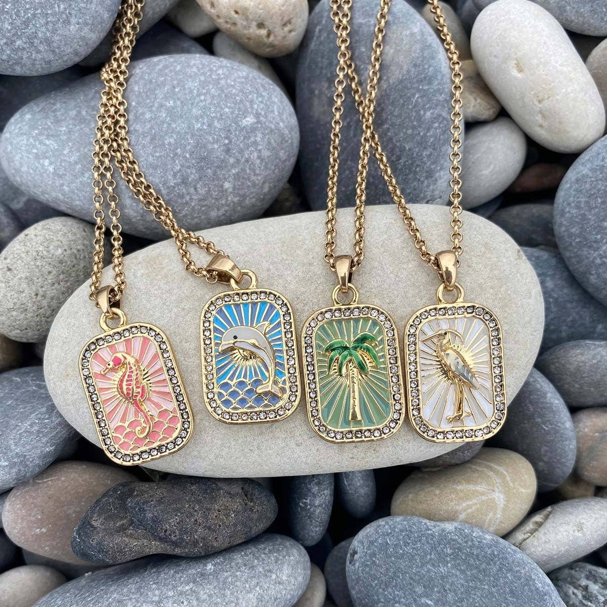 Holiday-inspired colorful tarot necklace