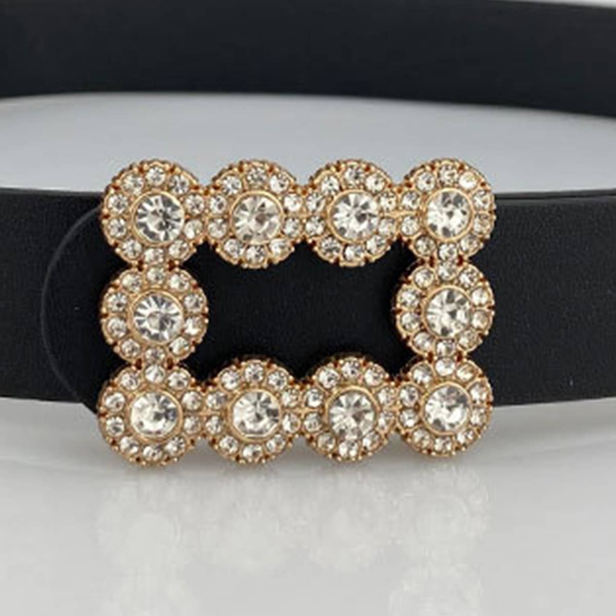 WOMEN FASHION DIAMOND BUCKLE JOKER WIDE BELT_CWABE0122