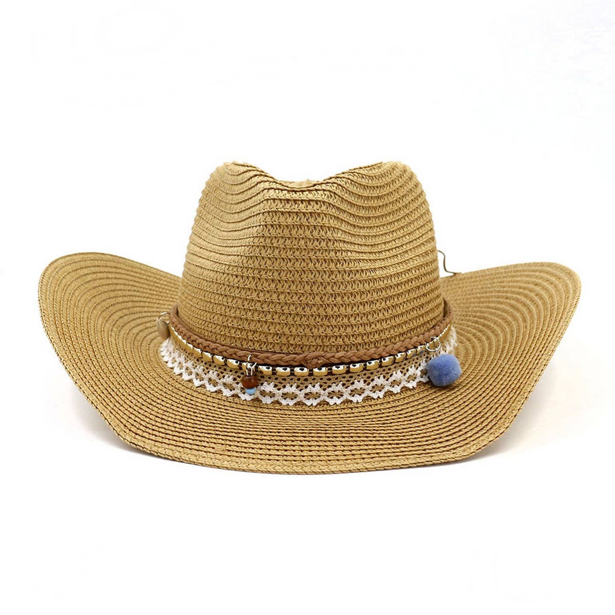 Western Cowboy Straw Hat Beach Sun Protection_CWAH1253