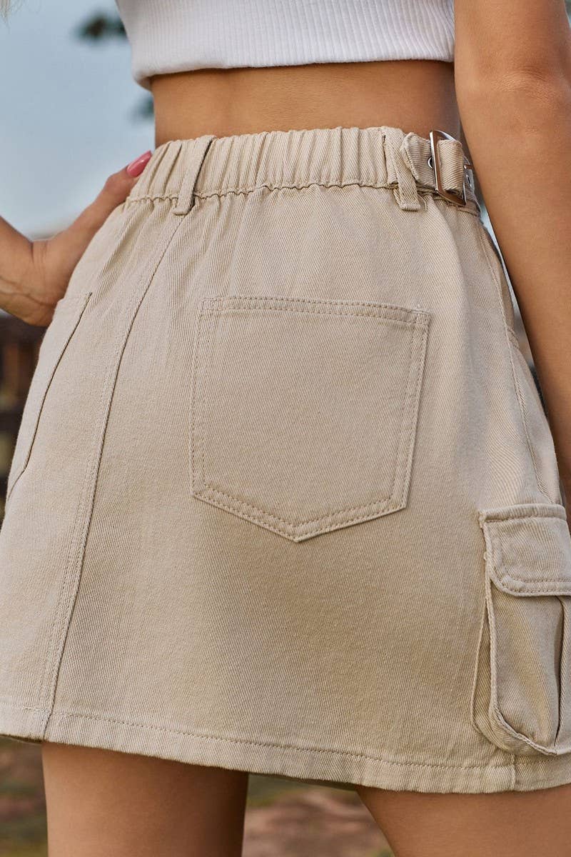 CWBSS00125_SOLID COLOR WASHED ELASTIC WAIST SHORT SKIRT