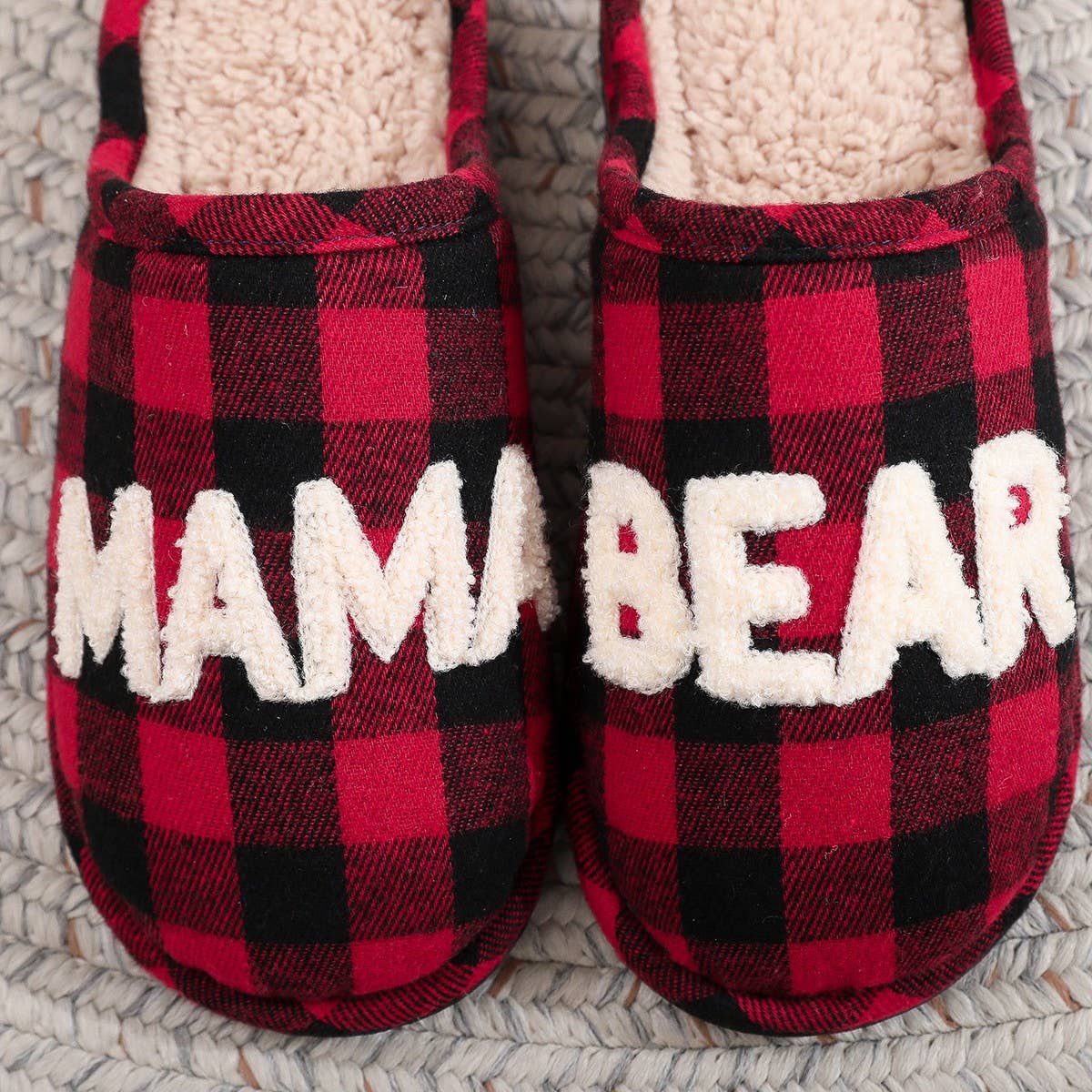 Plaid Christmas Cotton Slippers Winter Warm_CWSHF00226