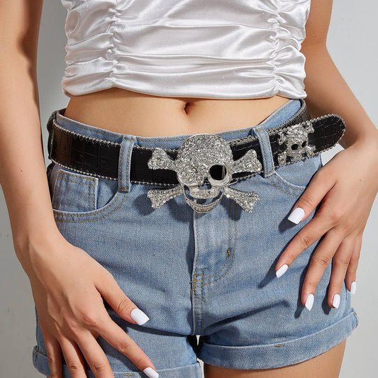 CWABE0570_CASUAL PUNK SKULL BELT