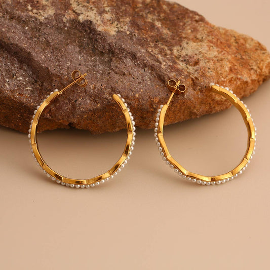 Pearl Stainless Steel Earrings Luxury Design_CWMM8898