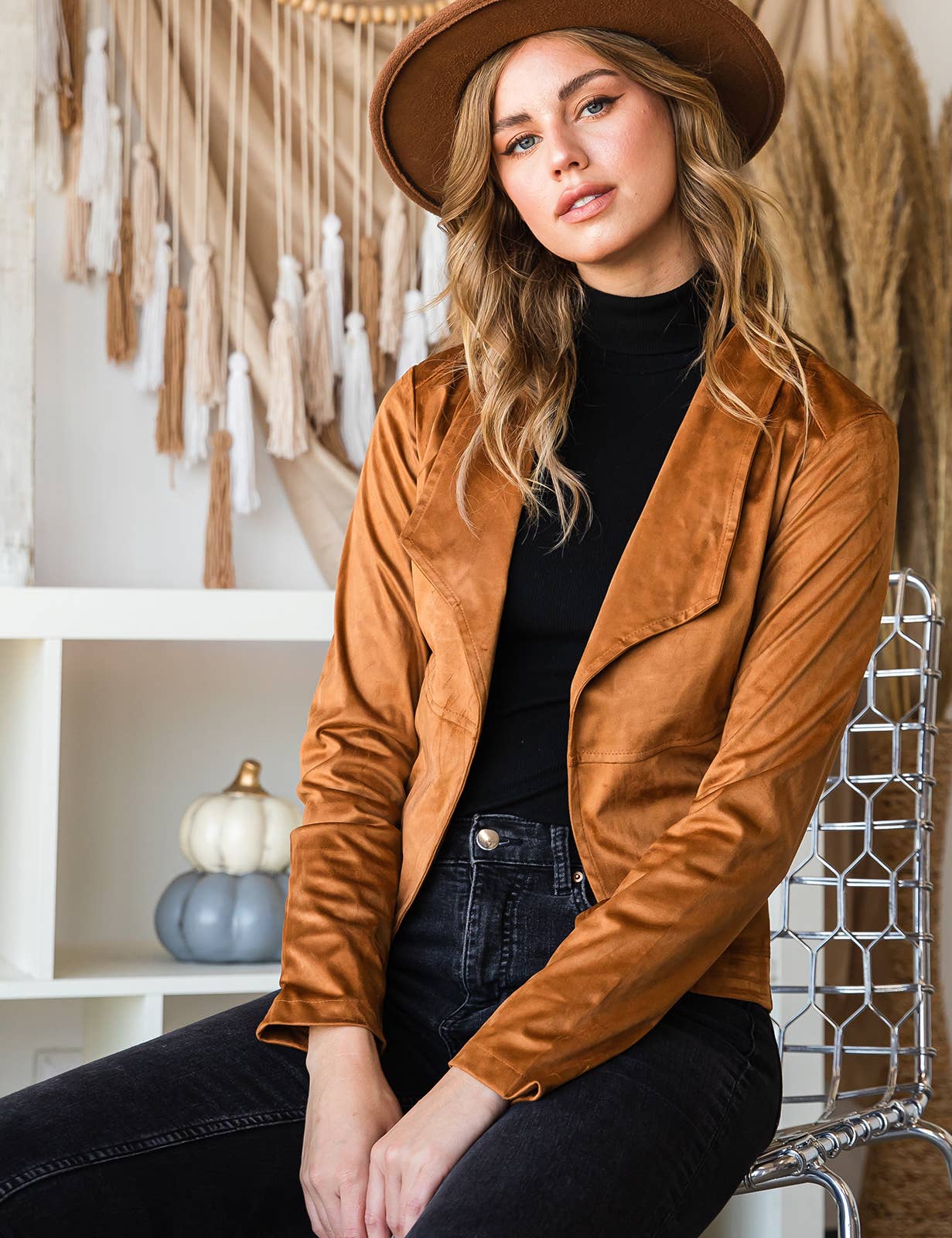 CWOJA707_FAUX SUEDE LEATHER MOTO OVER HIP JACKET