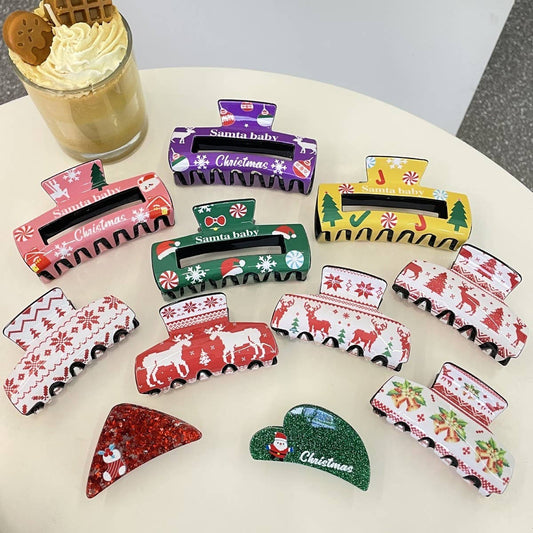 Christmas Reindeer Snowflake Hair Clip Shark Clip