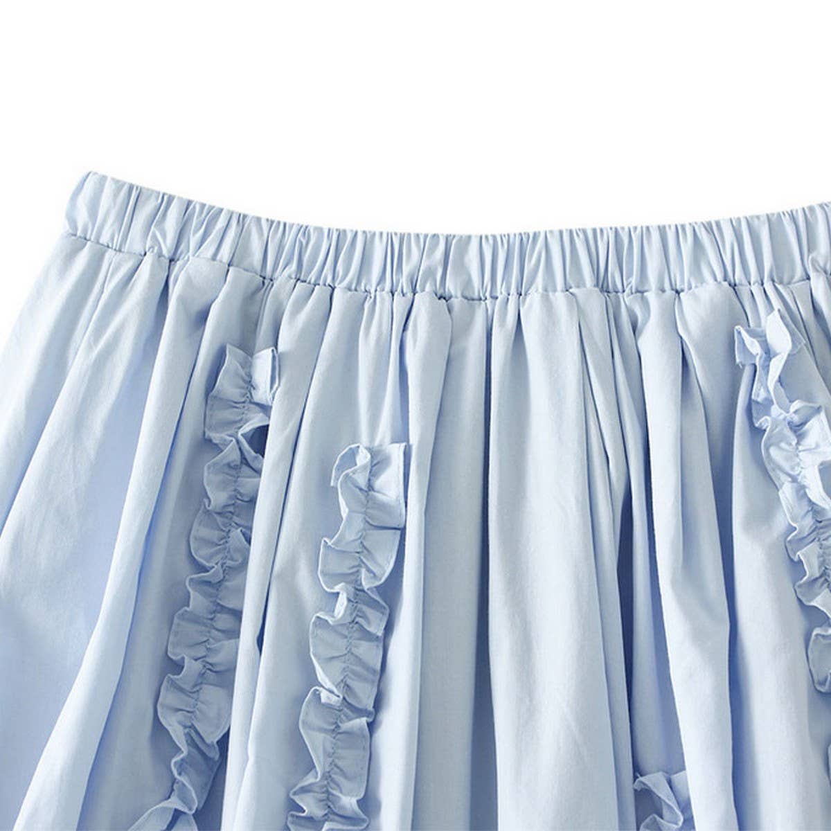 Ruffle Trim 3D Lace A-Line Slimming Skirt