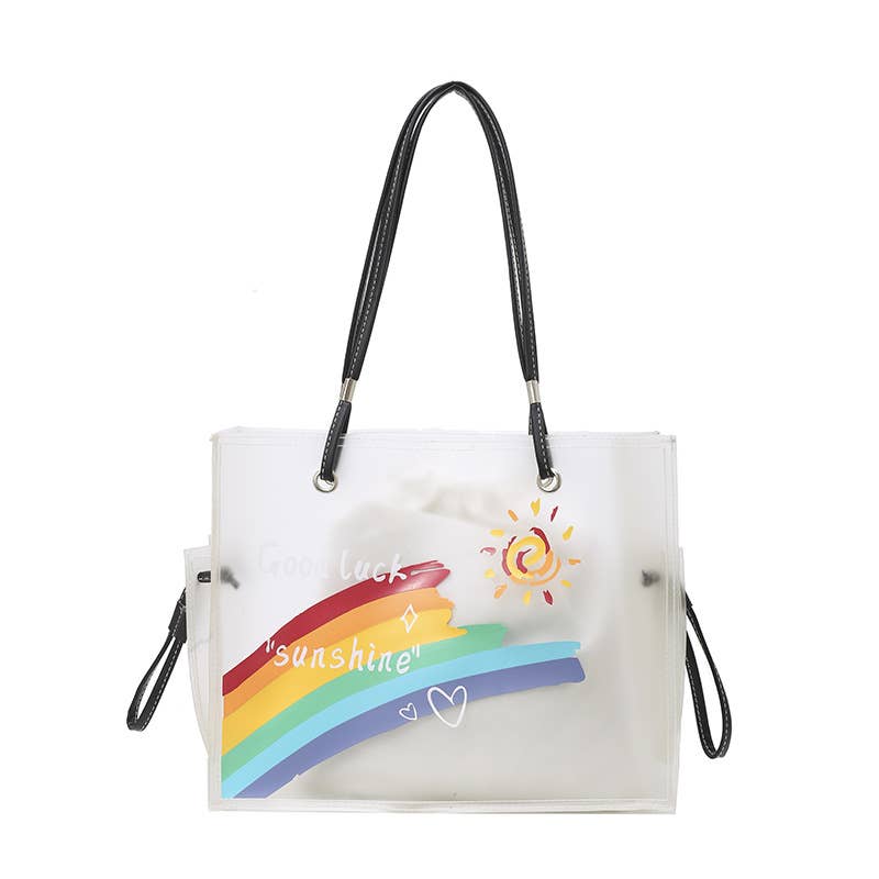 Fashionable pvc transparent jelly tote bag