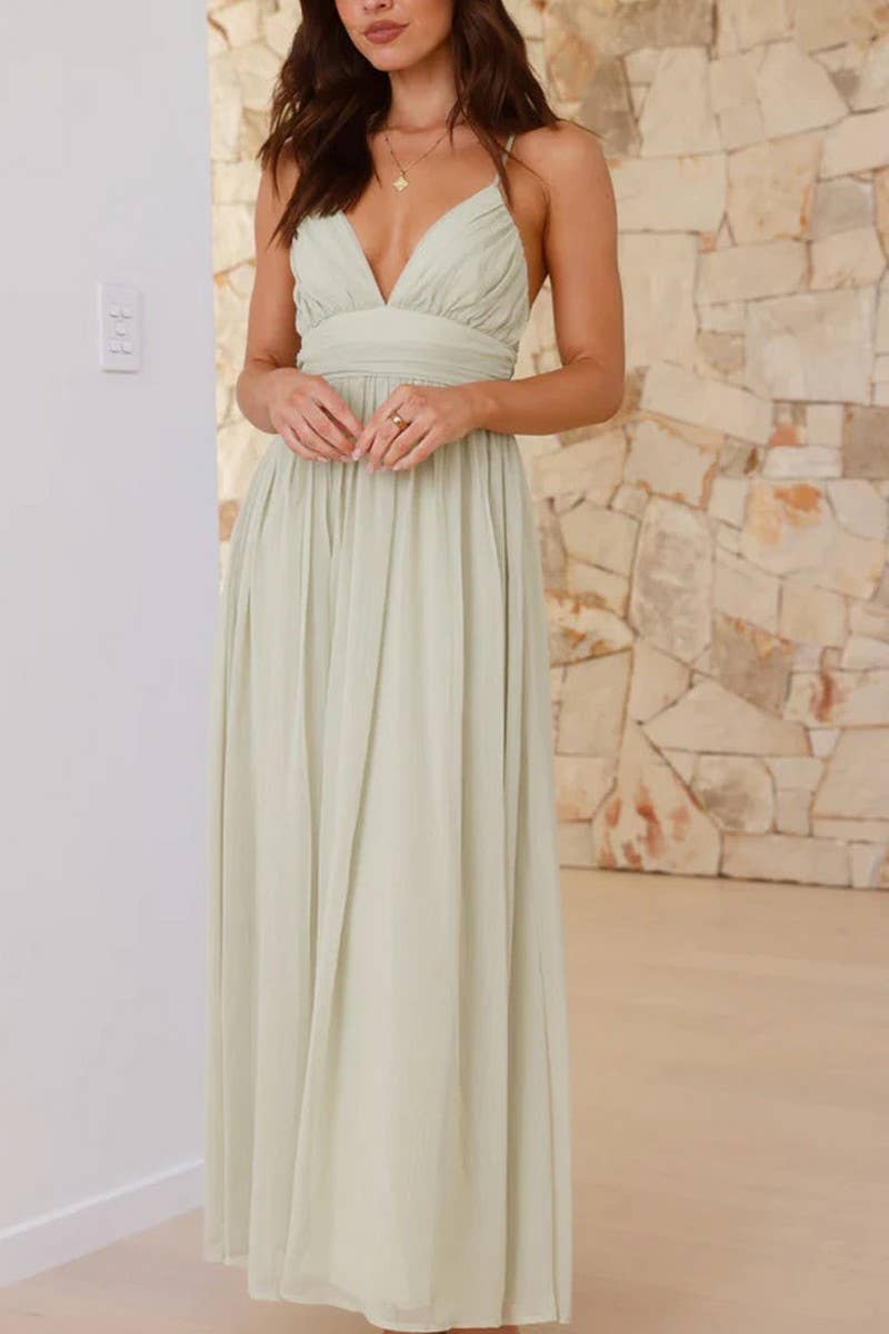 CWDMD5667_BACK TIE WAIST SLIM CHIFFON SLIP MAXI DRESS