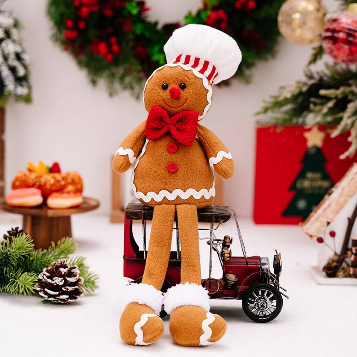 CWMM10301_CHRISTMAS GINGERBREAD HANGING LEG DOLL DECOR