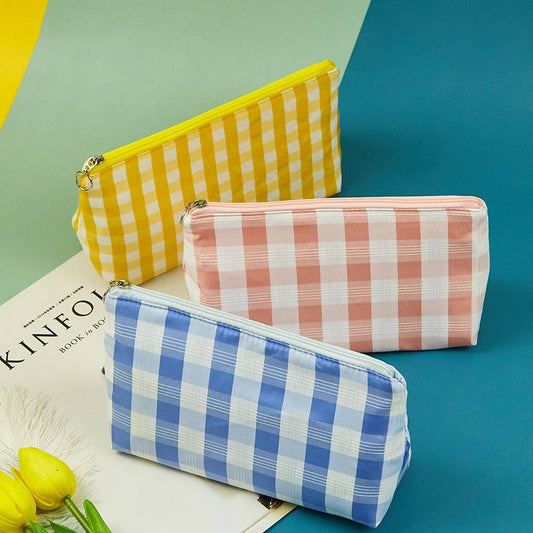 SIMPLE PLAID TOILETRY BAG COSMETIC BAG_CWAB1848