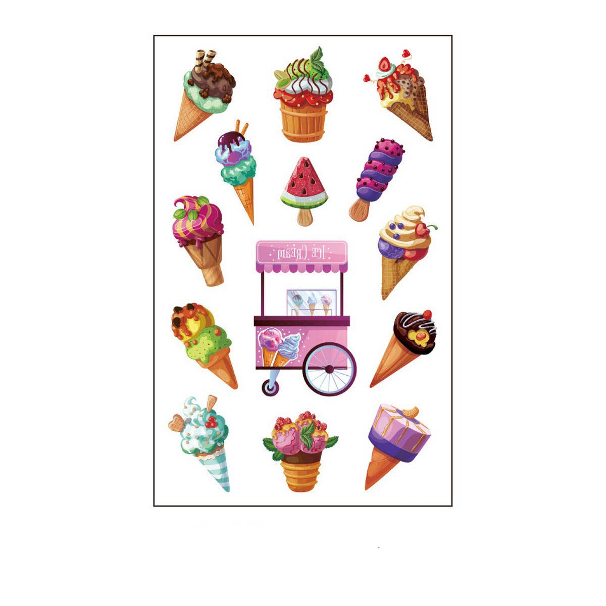 Foodie Tattoo Stickers ? Burger, Cake & Candles