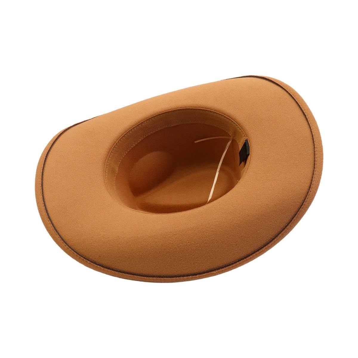 Unisex Wide Brim Western Cowboy Fedora Hat_CWAH04478