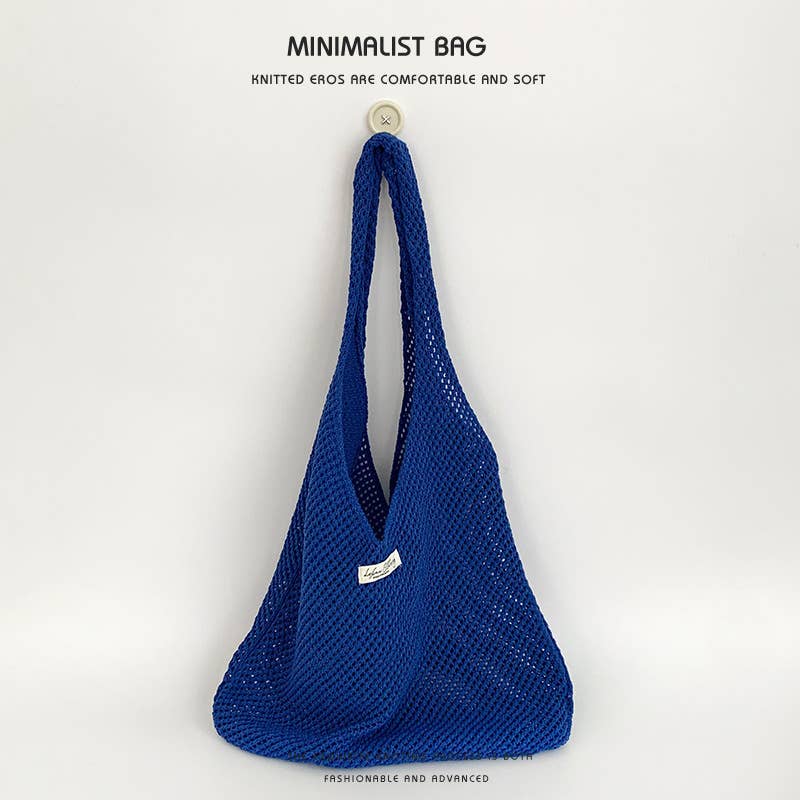 Hollowed-out beach laid-back style woven bag