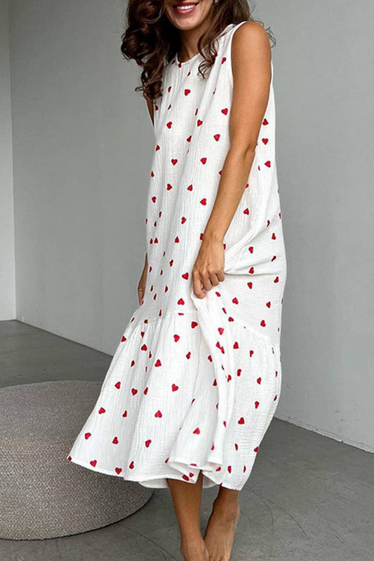 CWDMD4859_SPRING AND SUMMER SEXY WHITE HEART LONG NIGHTDRESS