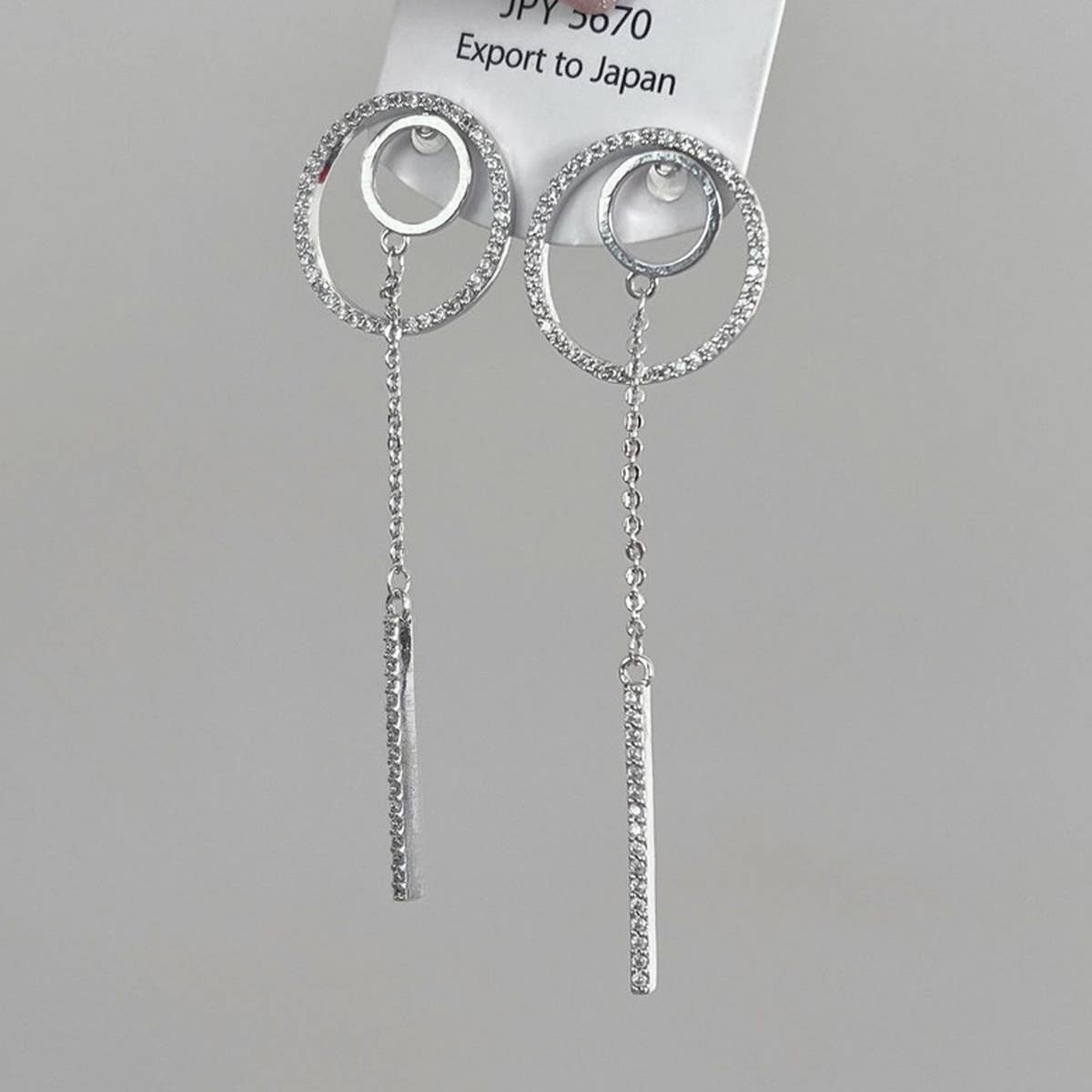 HOLLOW GEOMETRIC RING TASSEL EARRINGS